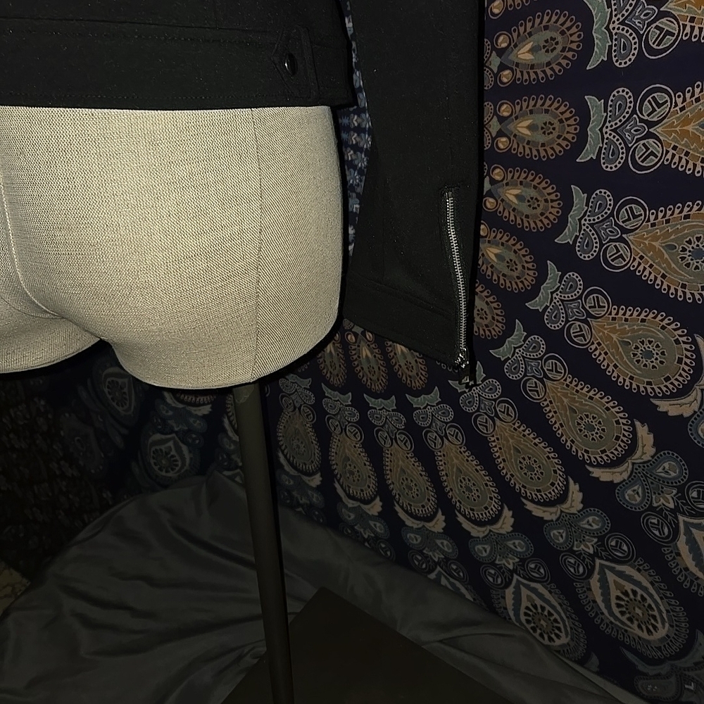 Black Zippered Biker Look Jacket, Sz Med - Picture 3 of 7